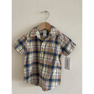 Brand New Kids Carter's Plaid Button Up Shirt 18 Months